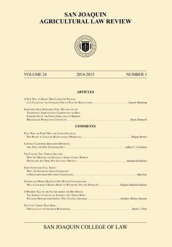 San Joaquin Agricultural Law Review (V24 N1)