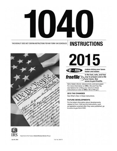 1040 Instructions 2015