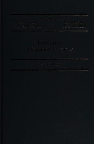 Evidence A Canadian Casebook
