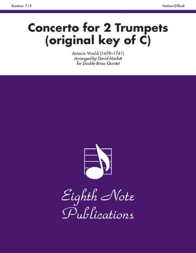 Concerto for 2 Trumpets (Original Key of C) Score & Parts