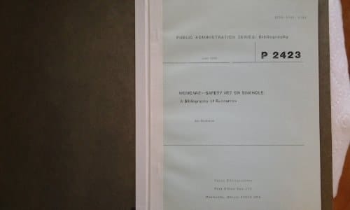 Medicare, Safety Net Or Sinkhole A Bibliography of Resources