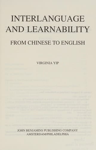 Interlanguage and Learnability From Chinese to English