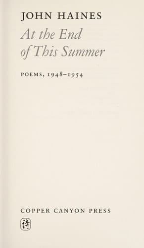 At the End of this Summer: Poems, 1948-1954