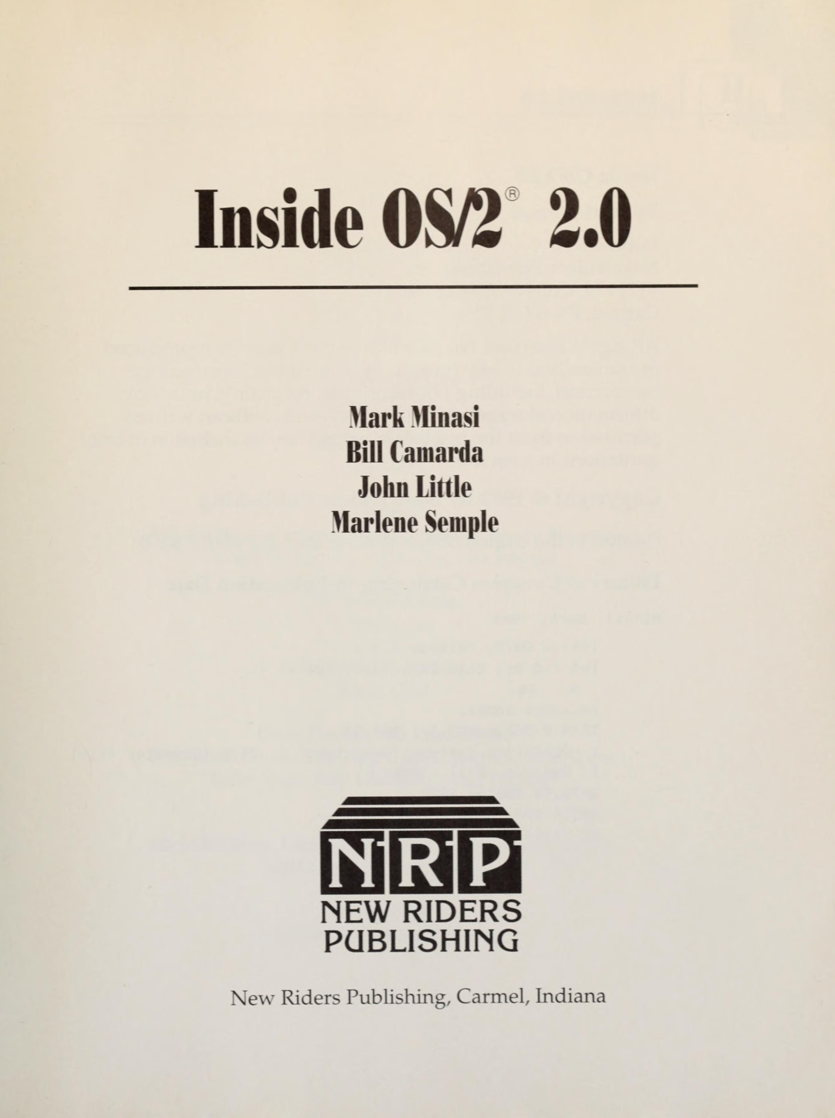 Inside OS/2, 2.0