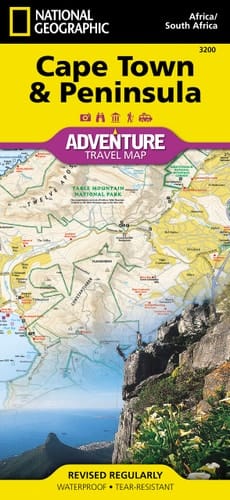 National Geographic Adventure Travel Map Cape Town & Peninsula Africa / South Africa