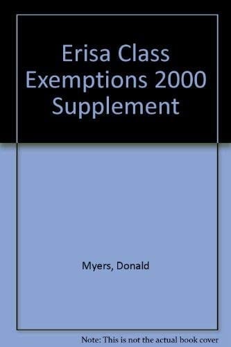 ERISA Class Exemptions 2000 Cumulative Supplement