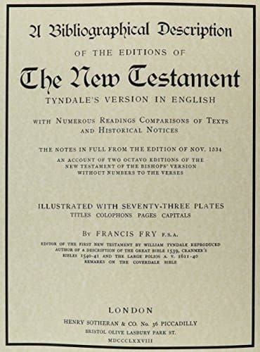 The New Testment Tyndale's Version in English with Numerous Readings Comparisons of Texts
