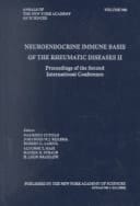 Neuroendocrine Immune Basis of the Rheumatic Diseases II: Proceedings of the Second International Conference (Annals of the New York Academy of Sciences)