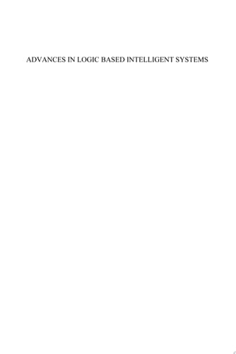 Advances in Logic Based Intelligent Systems Selected Papers of LAPTEC 2005