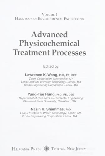 Advanced Physicochemical Treatment Technologies: Volume 5 (Handbook of Environmental Engineering, 5)