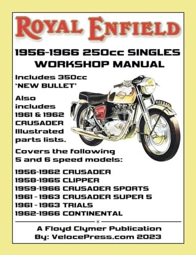 ROYAL ENFIELD 1956-1966 250cc CRUSADER SERIES & 350cc 'NEW BULLET' FACTORY WORKSHOP MANUAL & PARTS MANUAL