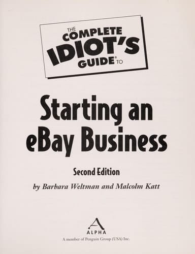 The Complete Idiot's Guide to Starting an EBay Business