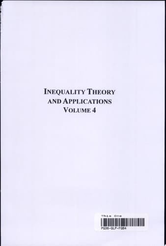Inequality Theory and Applications