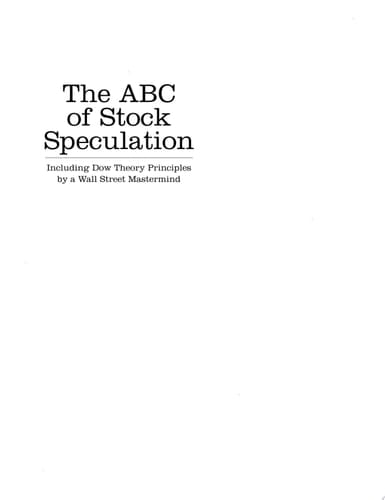 The ABC of Stock Speculation