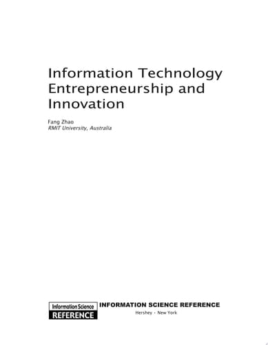 Information Technology Entrepreneurship and Innovation