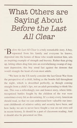 Before the Last All Clear Memories of a Man Still Haunted by the Cruelties He Endured