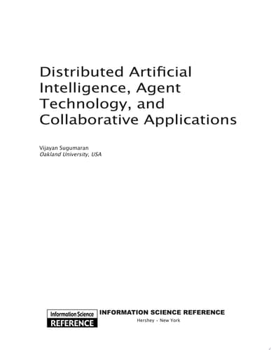 Distributed Artificial Intelligence, Agent Technology, and Collaborative Applications