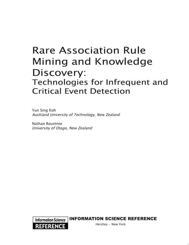 Rare Association Rule Mining and Knowledge Discovery