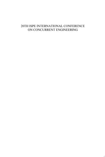 20th ISPE International Conference on Concurrent Engineering Proceedings