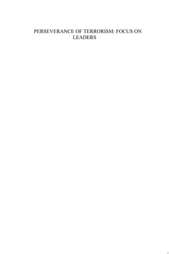 Perseverance of Terrorism: Focus on Leaders