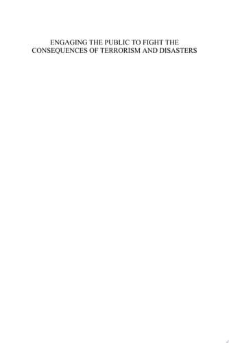 Engaging the Public to Fight the Consequences of Terrorism and Disasters