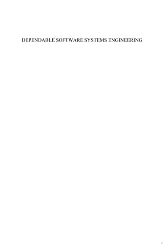 Dependable Software Systems Engineering