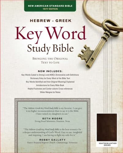 The Hebrew-Greek Key Word Study Bible Nasb-77 Edition, Brown Genuine Goatskin