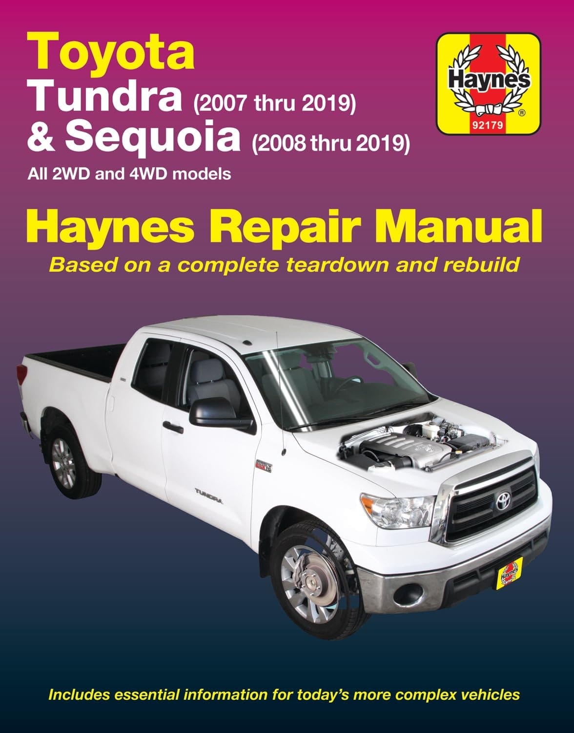 Toyota Tundra (2007 thru 2019) and Sequoia (2008 thru 2019) All 2WD and 4WD models