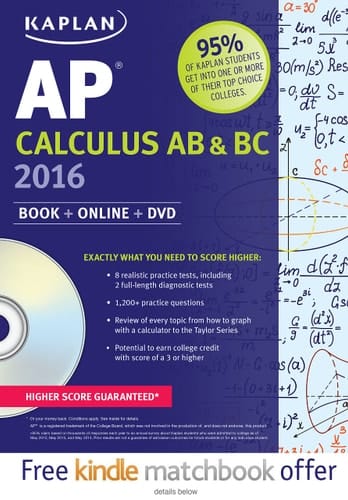 Kaplan AP Calculus AB & BC 2016 Book + DVD