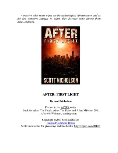 After: First Light A Free Post-Apocalyptic Thriller Prequel