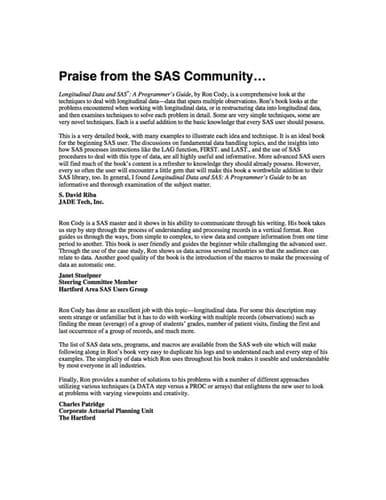 Longitudinal Data and SAS