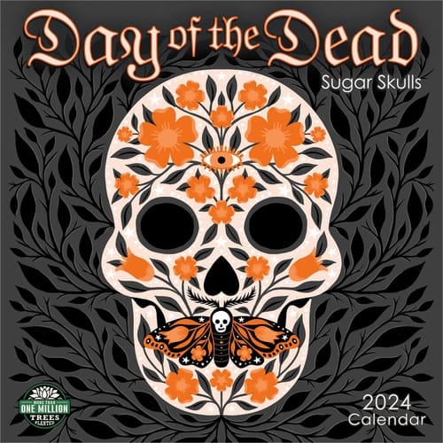 Day of the Dead 2024 Wall Calendar: Sugar Skulls | 12" x 24" Open | Amber Lotus Publishing