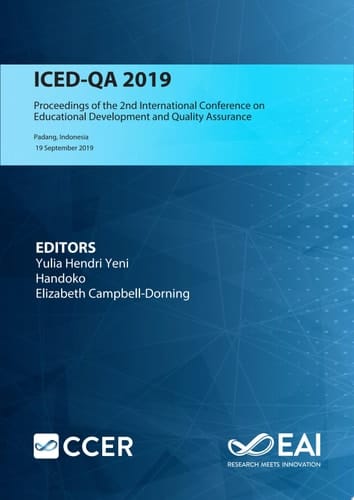 ICED-QA 2019 Proceedings of the 2nd International Conference on Educational Development and Quality Assurance, ICED-QA 2019, 11 September 2019, Padang, Indonesia