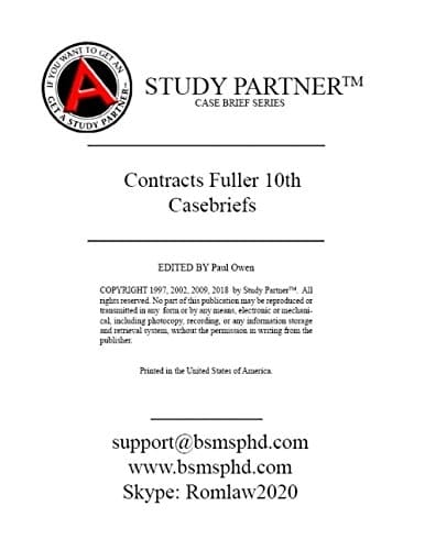 Fuller, Eisenberg, and Gergen's Basic Contract Law