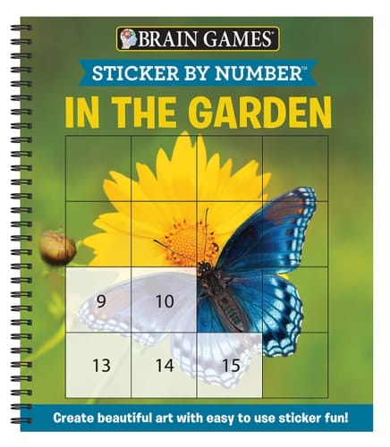 Brain Games - Sticker by Number: In the Garden (Easy - Square Stickers) Create Beautiful Art with Easy to Use Sticker Fun!