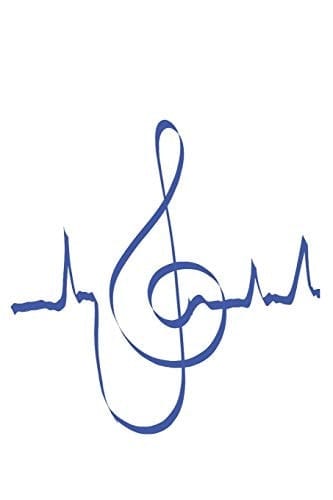 Musik Notenschlüssel Herzschläge - Notenbuch, Notenlinien, Notizbuch, Notizblock, 120 Seiten, Souvenir Geschenk Buch, Auch Als Dekoration Geeignet Zum Geburtstag Oder Weihnachten