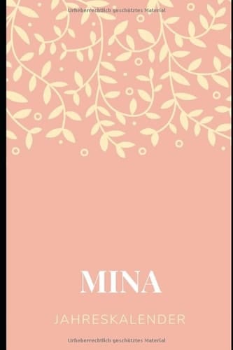 Jahresplaner FÜr Mina Bullet-Journal Style - Kalender - Personalisiert Für Den Namen MINA - eine Seite Pro Tag - Kleines Geschenk Für Frauen