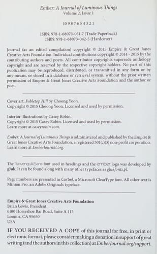 Ember Volume 2 Issue 1 (Fall 2015)