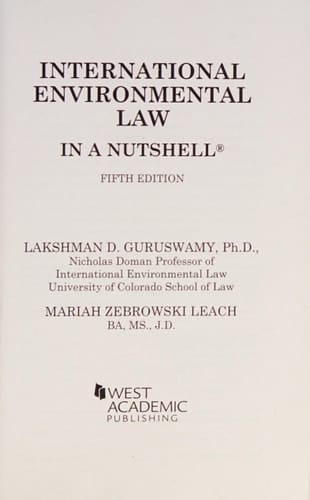 International Environmental Law in a Nutshell