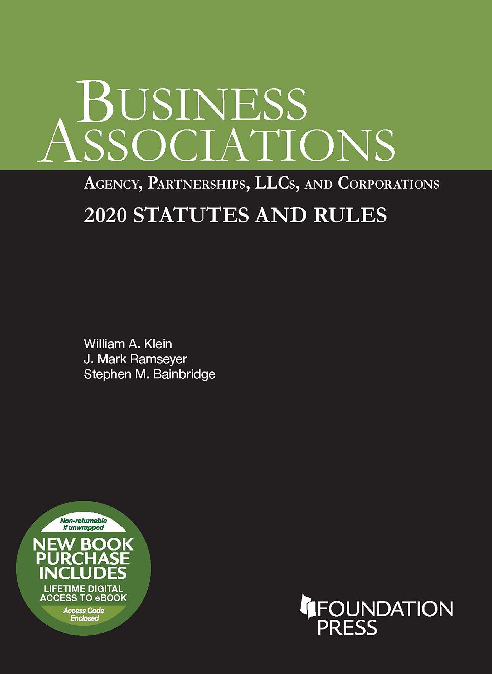 Business Associations Agency, Partnerships, LLCs, and Corporations, 2020 Statutes and Rules