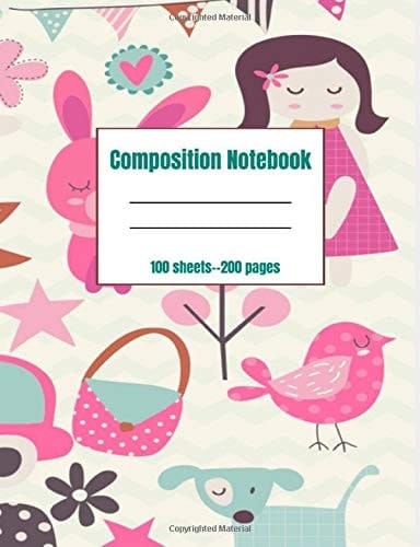 Composition Notebook: Adorable pastel print composition notebook for elementary students. A back to school must have. Cute AND functional.