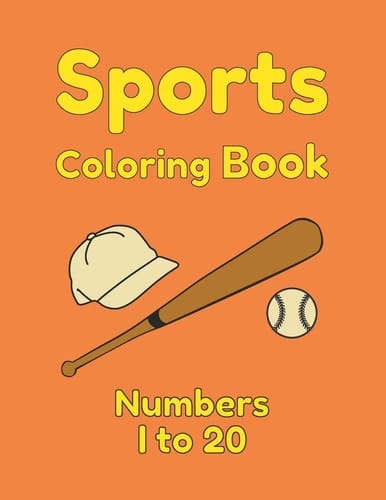 Sports Coloring Book Numbers 1 To 20
