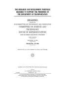 The Research and Development Portfolio Required to Support the Priorities of the Department of Transportation