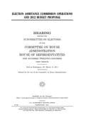 Election Assistance Commission Operations and 2012 Budget Proposal
