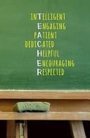 TEACHER - Intelligent, Engaging, Patient, Dedicated, Helpful, Encouraging, Respected Blank Journal and Gift for Teacher