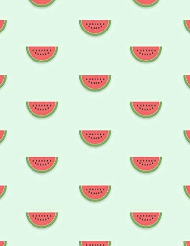 Watermelon Notebook Blank Blue Cute Fruit Sketchbook Blank Paper Book Unlined Unruled Sheet Drawing Sketching Doodle Doodling Painting Journal Sticker Book for Kids Teen Girl Women Writing Activity Diary Notepad Student School Kawaii Composition Notebook (Letter, Large, 8. 5x11)