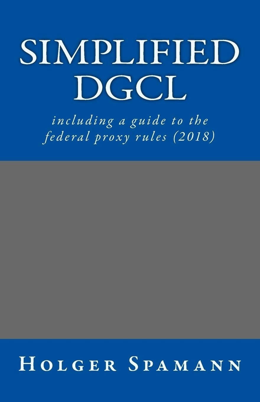 Simplified DGCL Including a Guide to the Federal Proxy Rules (2018)