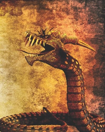 Journal of the Mighty Dragon Large Notebook for RPG Players with 200 Pages of Dot Grit Paper to Write Down Your Adventures, 8x10