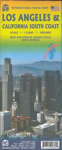 International Travel Maps, Los Angeles & California South Coast West Hollywood, Beverly Hills, Santa Monica : Scale 1:15,000