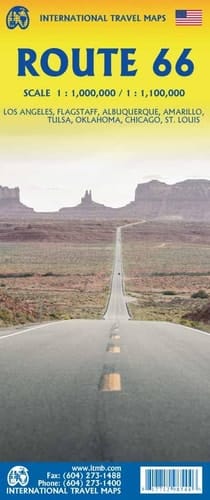 Route 66 Travel Reference Map 2023